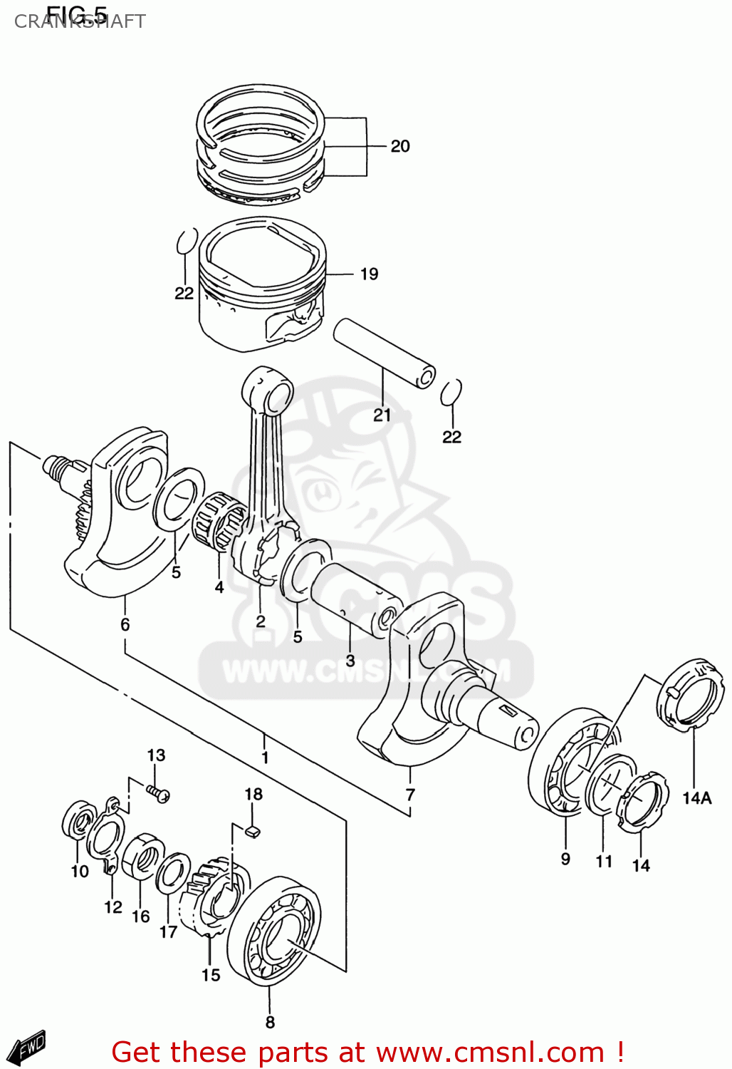 CRANKSHAFT DR650SE 1998 (W) USA (E03)