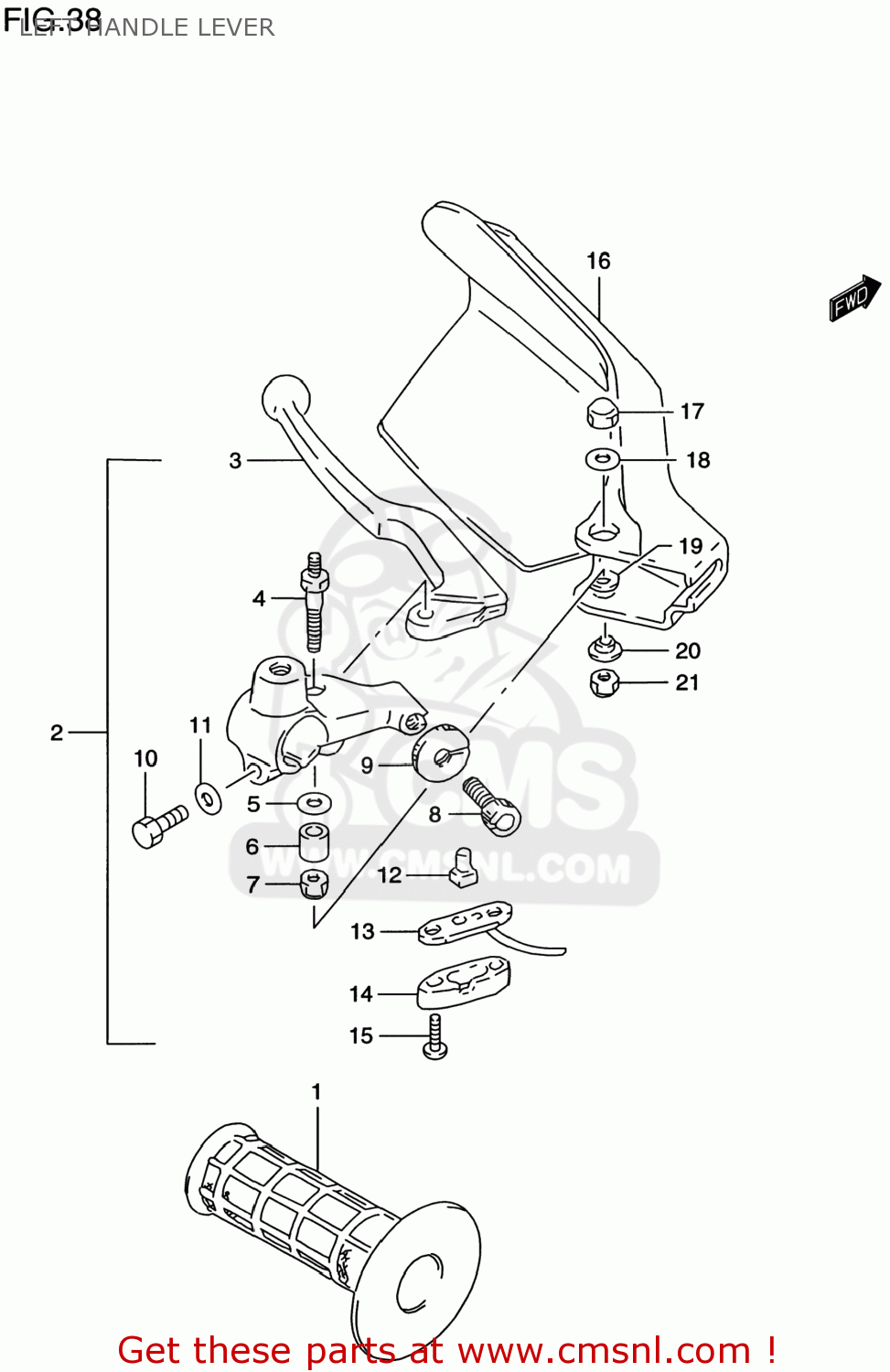 LEFT HANDLE LEVER DR650SE 1998 (W) USA (E03)