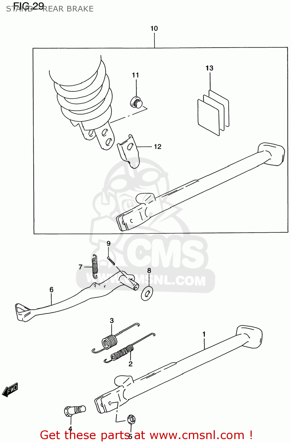 STAND - REAR BRAKE DR650SE 1998 (W) USA (E03)
