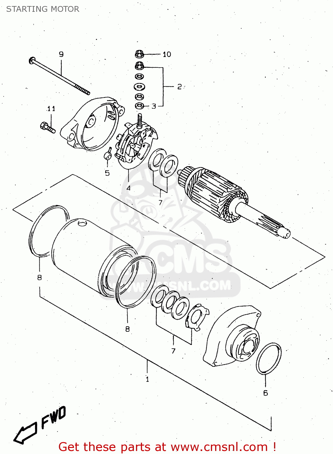STARTING MOTOR DR650SE 1999 (X) (E02 E04 E17 E18 E22 E24 E34) P37