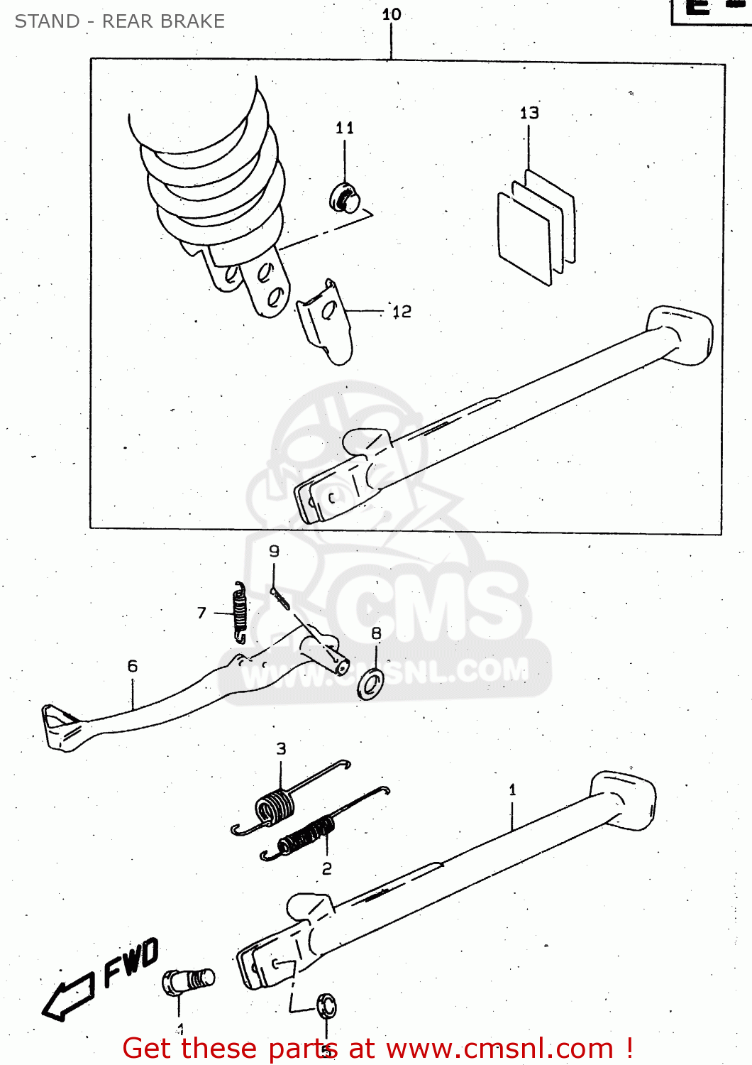STAND - REAR BRAKE DR650SE 1999 (X) (E02 E04 E17 E18 E22 E24 E34) P37