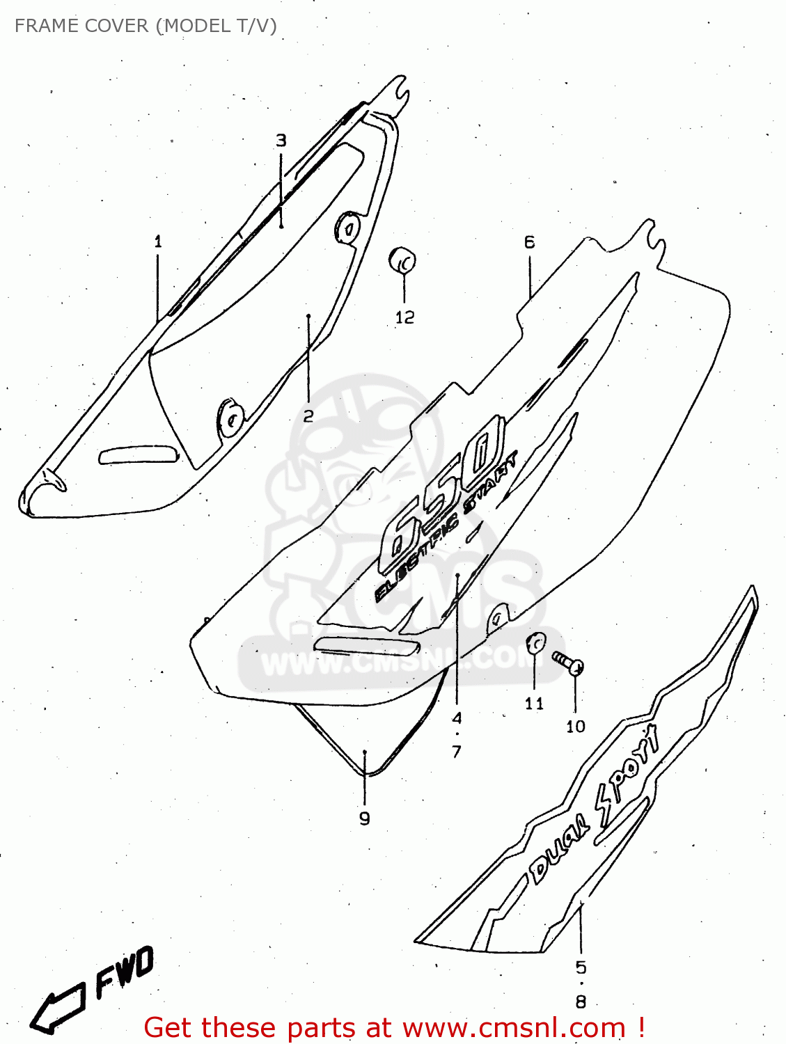 FRAME COVER (MODEL T/V) DR650SE 1999 (X) (E02 E04 E17 E18 E22 E24 E34) P37