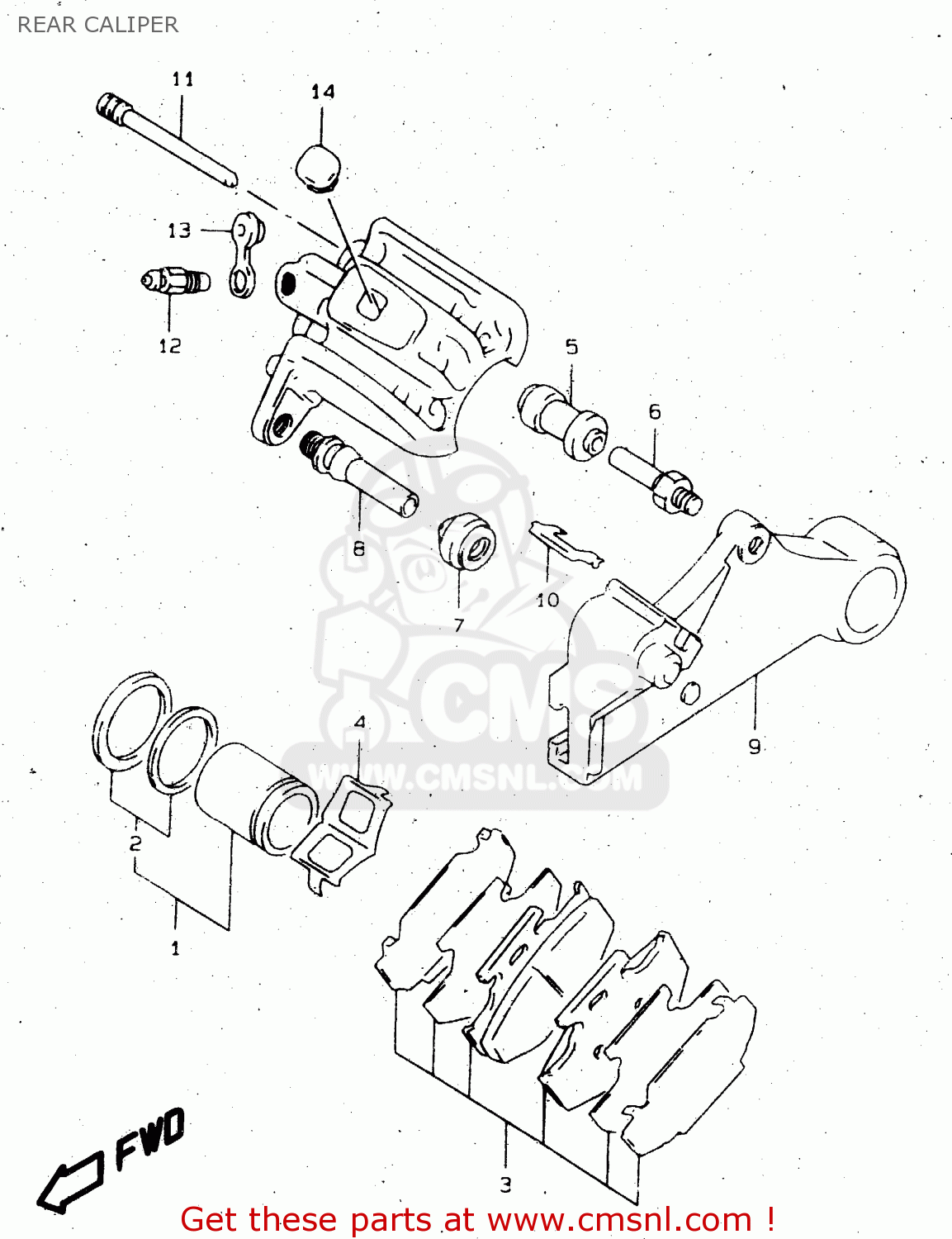 REAR CALIPER DR650SE 1999 (X) (E02 E04 E17 E18 E22 E24 E34) P37