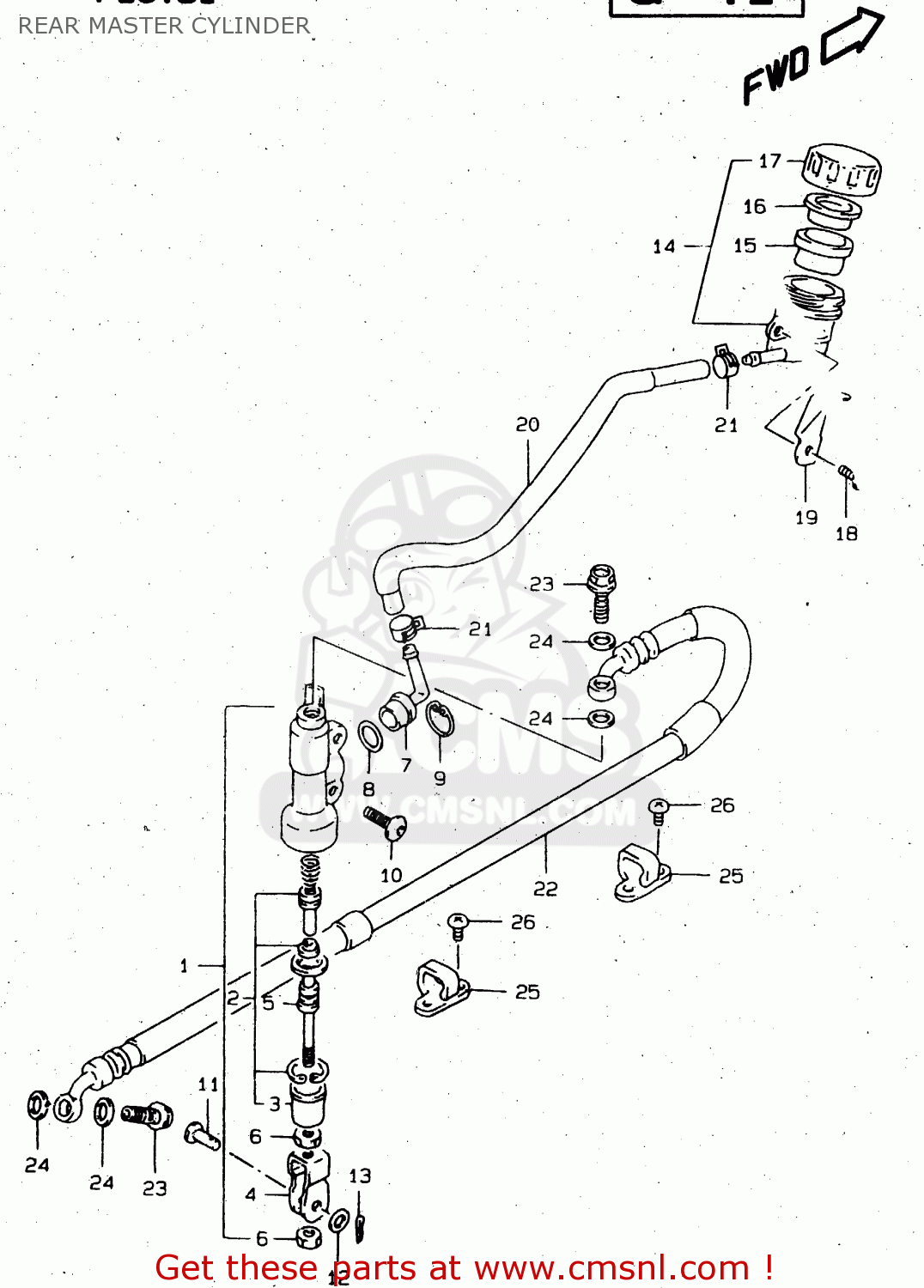 REAR MASTER CYLINDER DR650SE 1999 (X) (E02 E04 E17 E18 E22 E24 E34) P37
