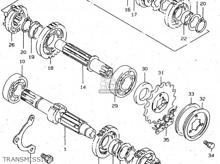 TRANSMISSION - DR650SE 1999 (X) (E02 E04 E17 E18 E22 E24 E34) P37