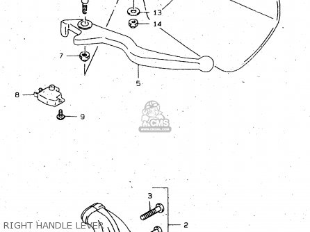 RIGHT HANDLE LEVER - DR650SE 1999 (X) (E02 E04 E17 E18 E22 E24 E34) P37