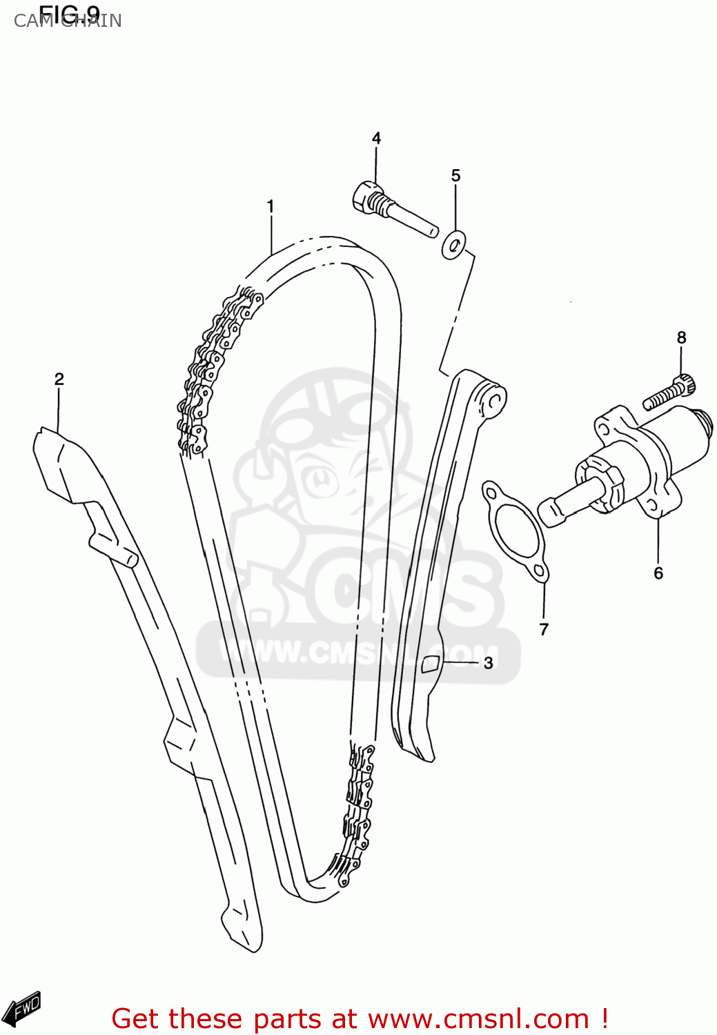 Suzuki DR650SE 1999 (X) USA (E03) CAM CHAIN buy original CAM CHAIN