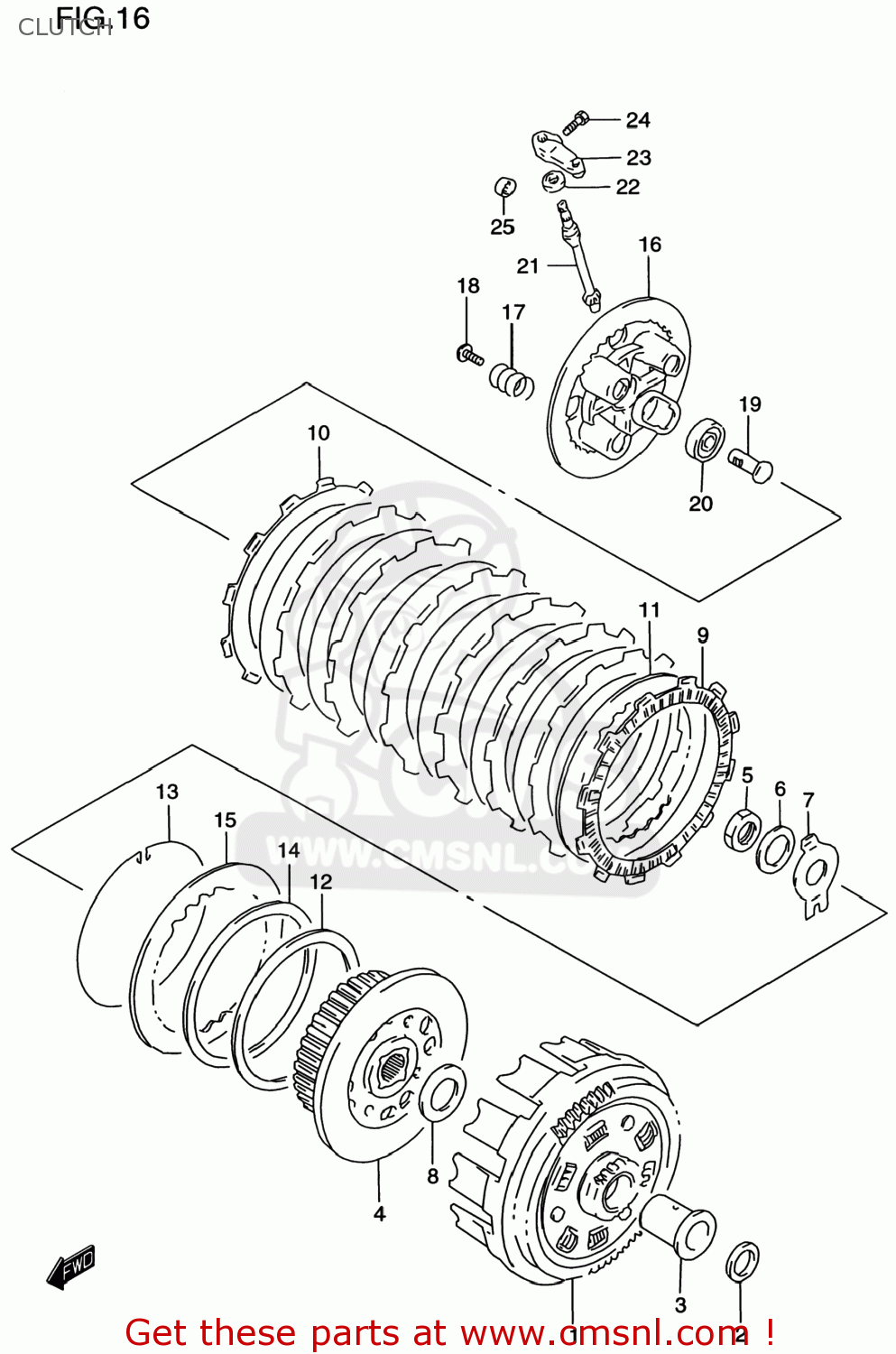 Suzuki DR650SE 1999 (X) USA (E03) CLUTCH buy original CLUTCH spares