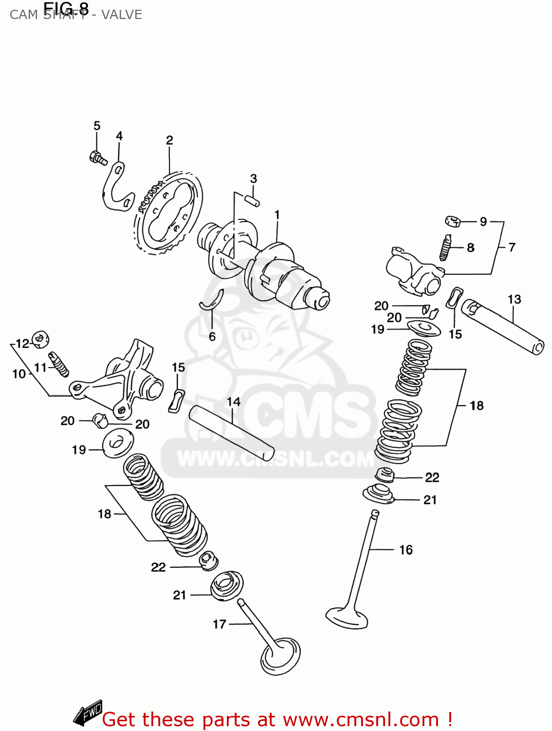 CAM SHAFT - VALVE DR650SE 1999 (X) USA (E03)