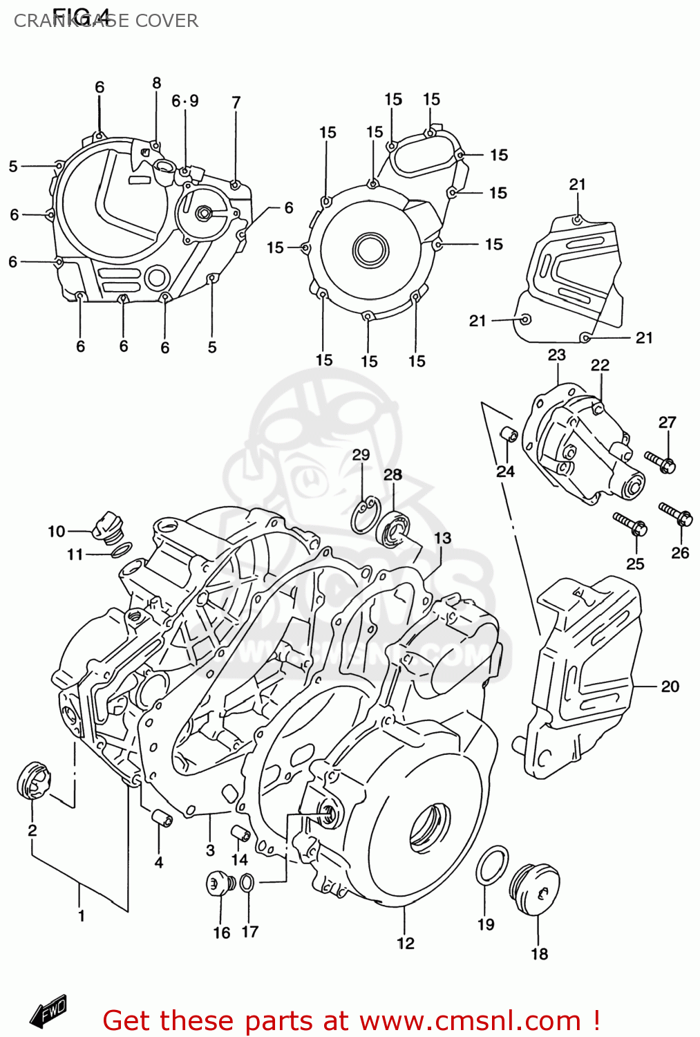 CRANKCASE COVER DR650SE 1999 (X) USA (E03)