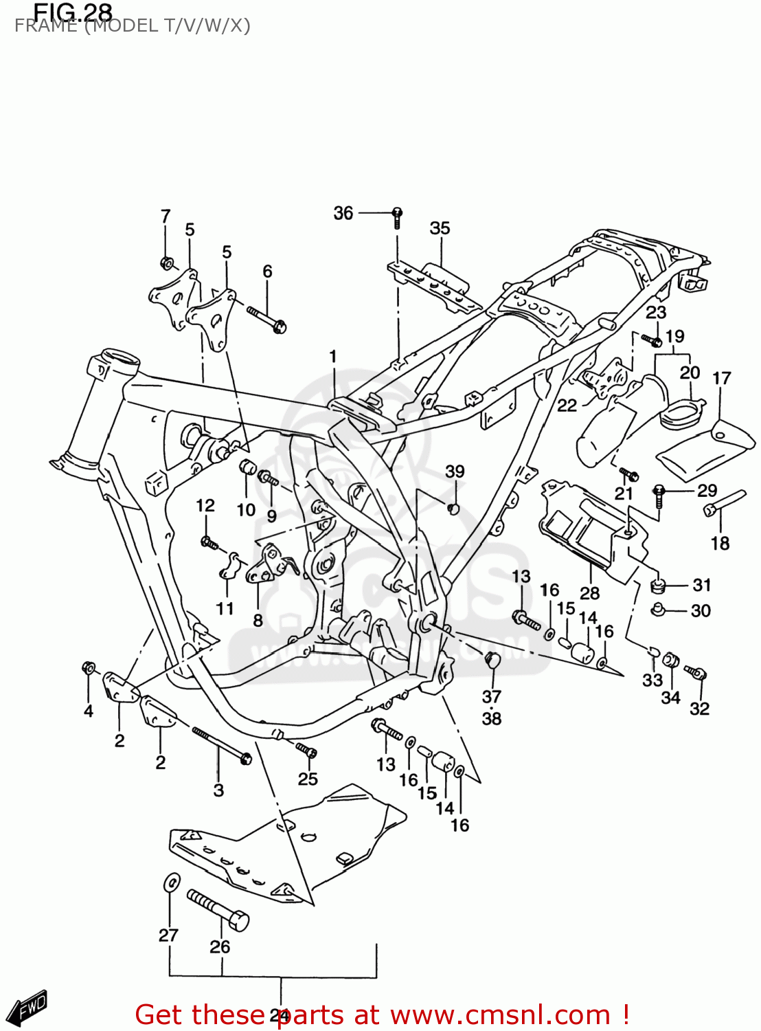 FRAME (MODEL T/V/W/X) DR650SE 1999 (X) USA (E03)