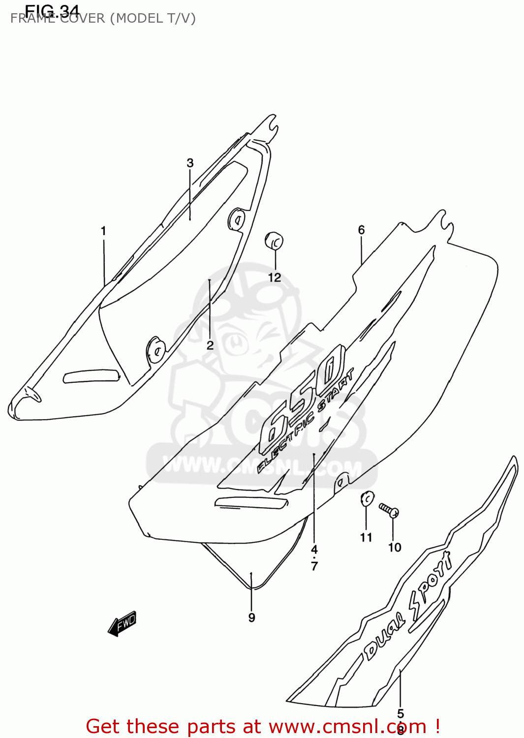 FRAME COVER (MODEL T/V) DR650SE 1999 (X) USA (E03)
