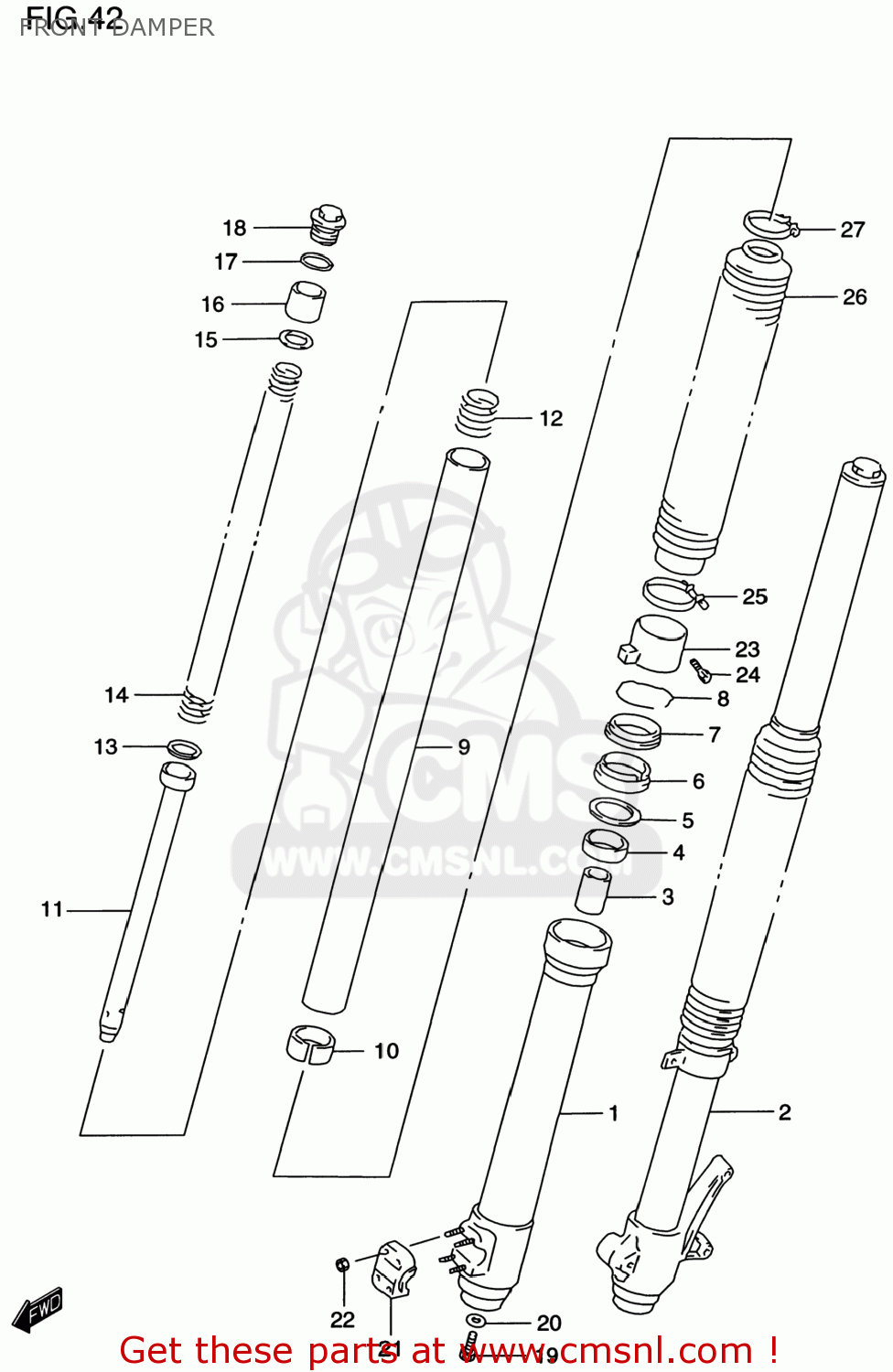 FRONT DAMPER DR650SE 1999 (X) USA (E03)