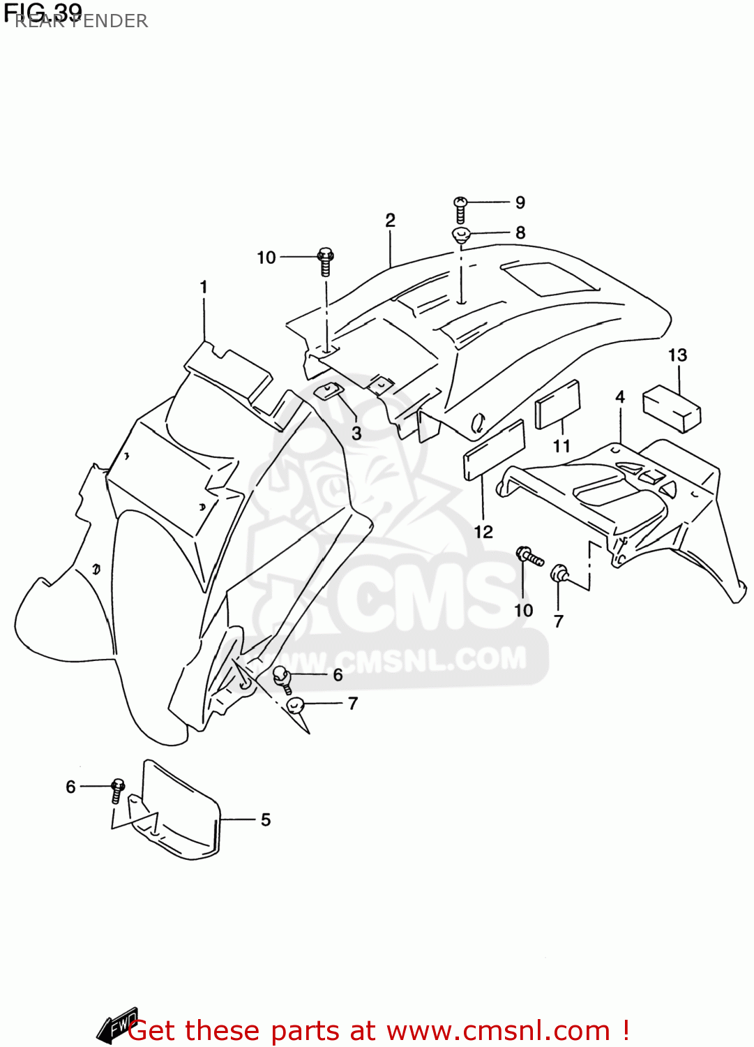 REAR FENDER DR650SE 1999 (X) USA (E03)