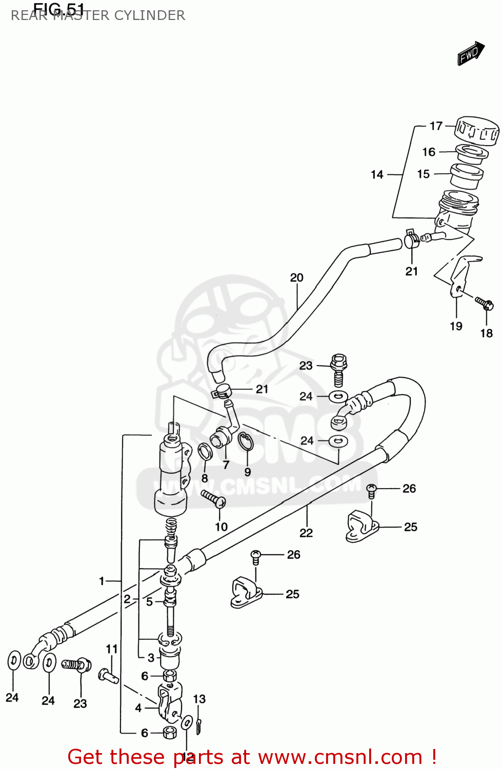 REAR MASTER CYLINDER DR650SE 1999 (X) USA (E03)