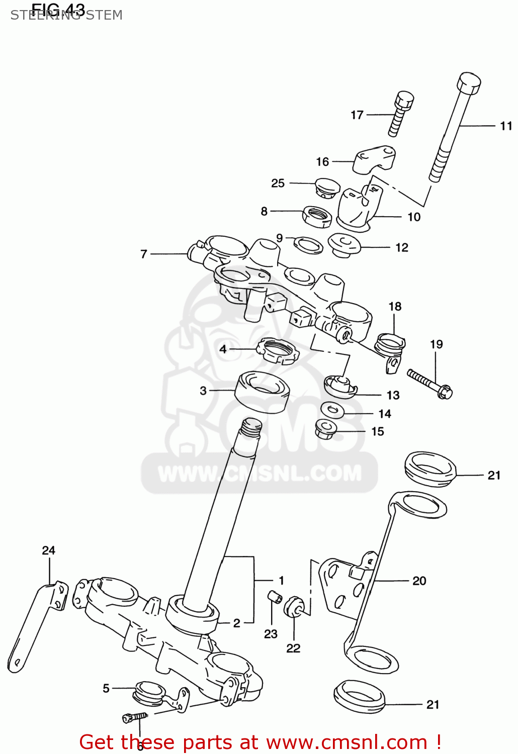STEERING STEM DR650SE 1999 (X) USA (E03)
