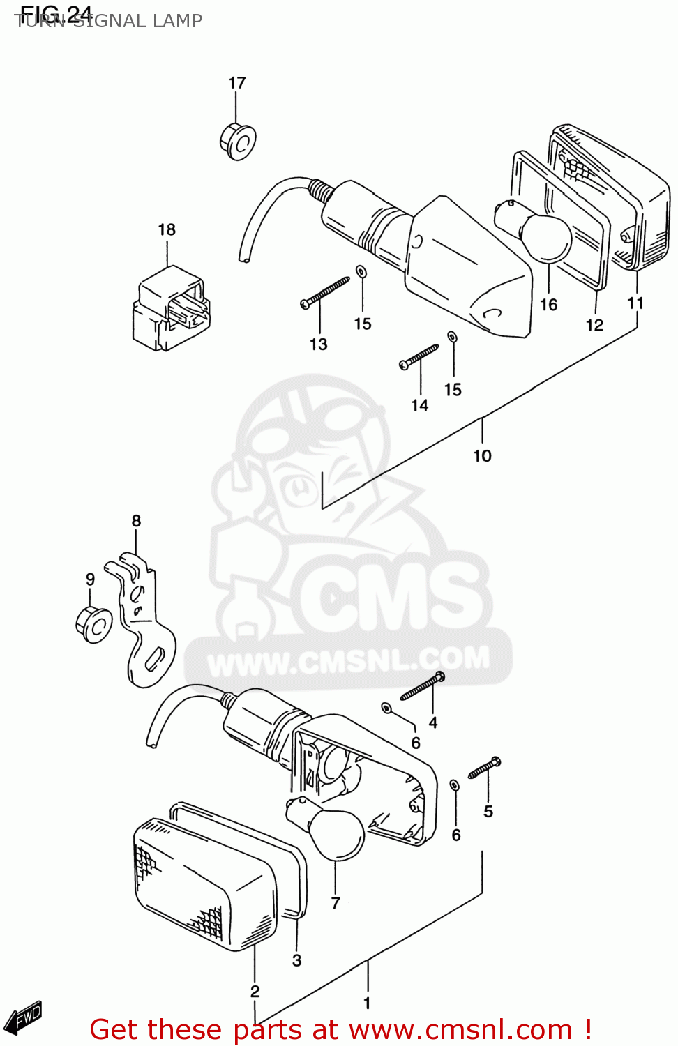 TURN SIGNAL LAMP DR650SE 1999 (X) USA (E03)