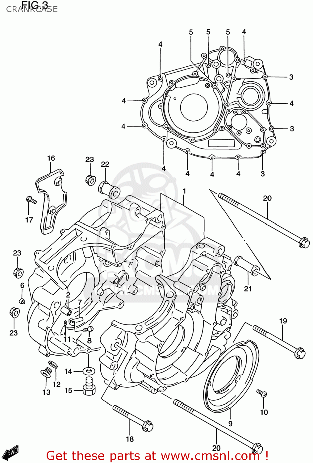 CRANKCASE DR650SE 2000 (Y) USA (E03)