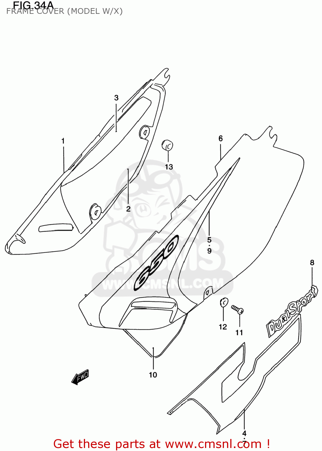 FRAME COVER (MODEL W/X) DR650SE 2000 (Y) USA (E03)