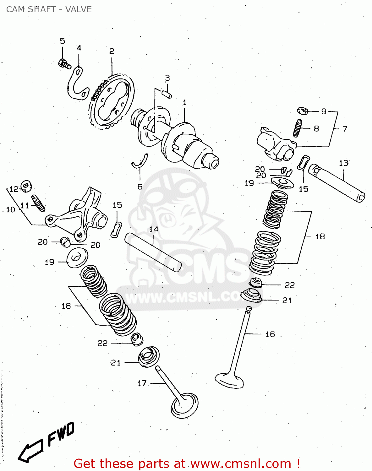 CAM SHAFT - VALVE DR650SE 2000 (Y)