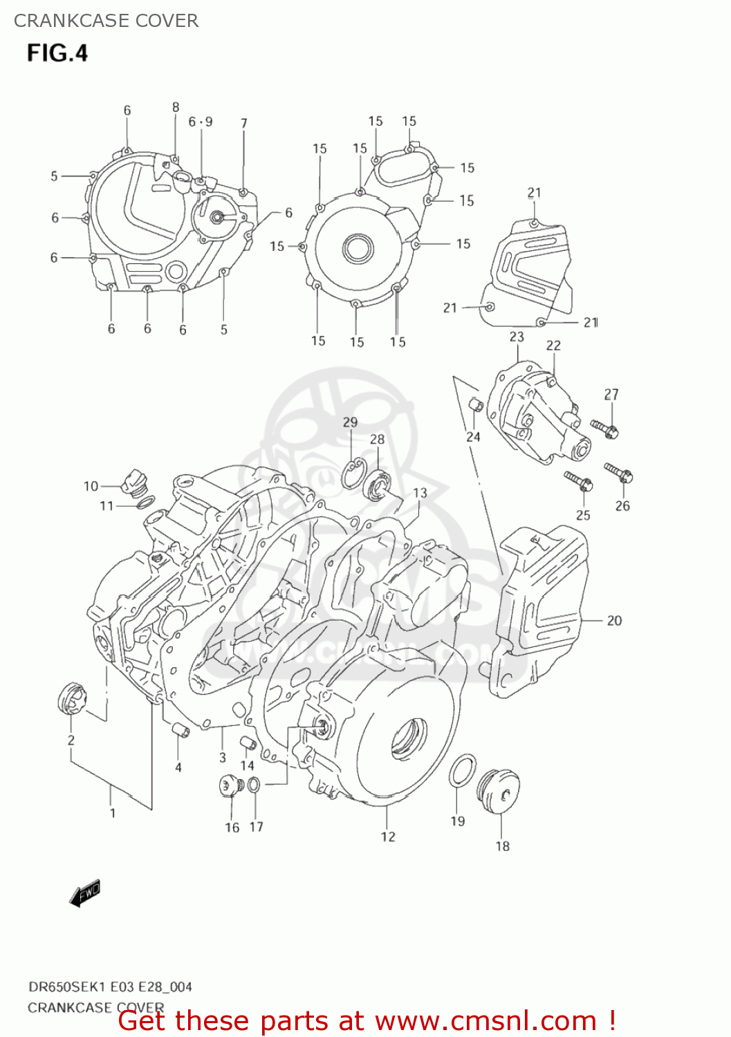 CRANKCASE COVER DR650SE 2001 (K1) USA (E03)