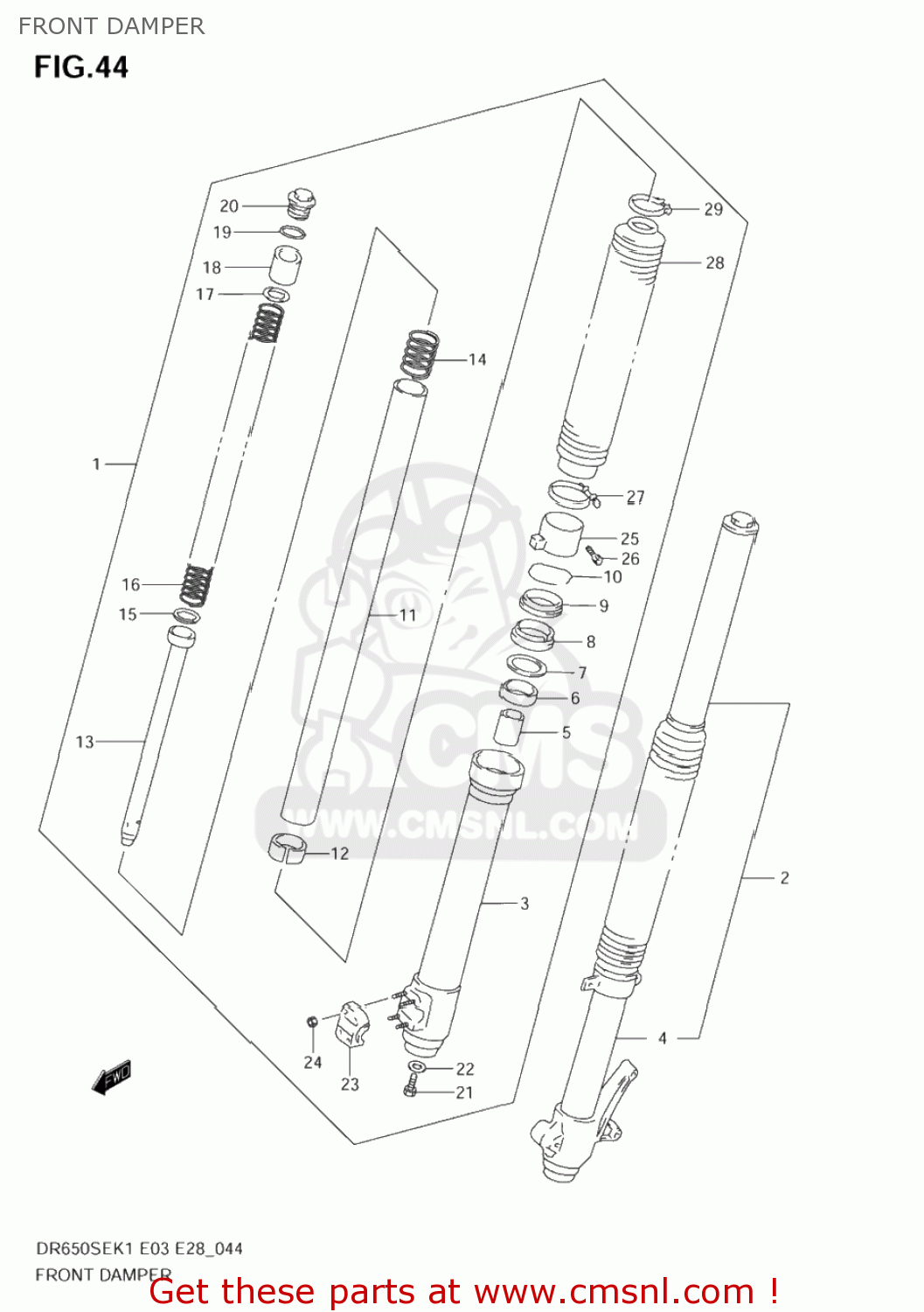 FRONT DAMPER DR650SE 2001 (K1) USA (E03)