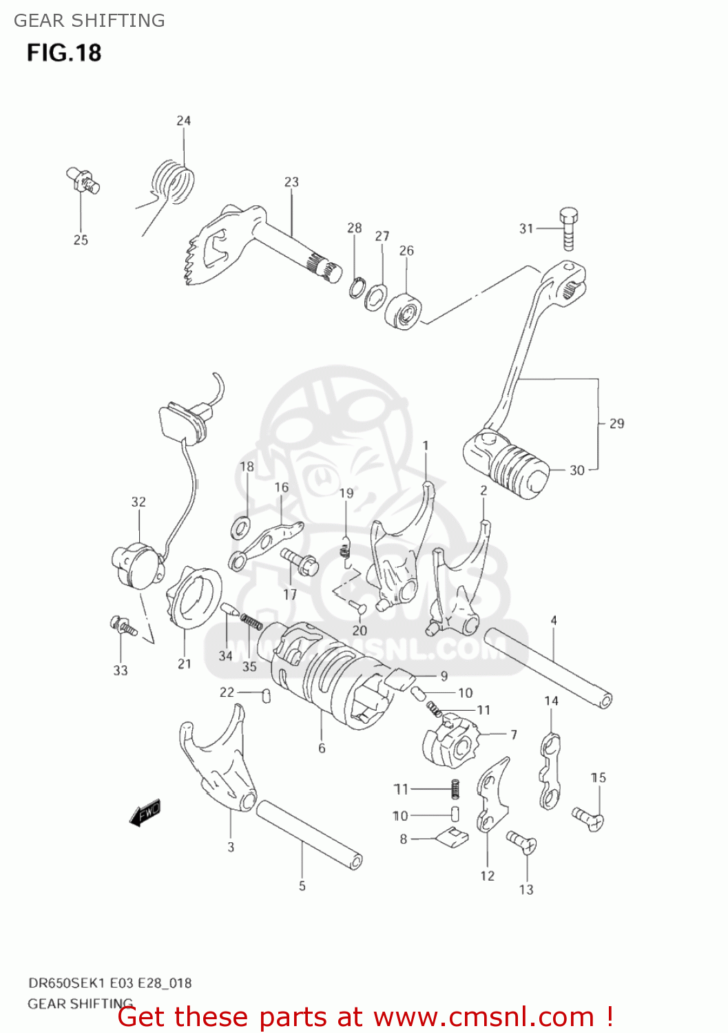 GEAR SHIFTING DR650SE 2001 (K1) USA (E03)