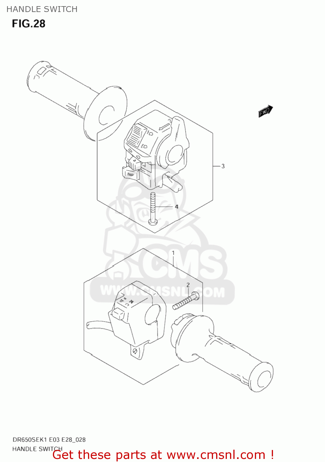 HANDLE SWITCH DR650SE 2001 (K1) USA (E03)