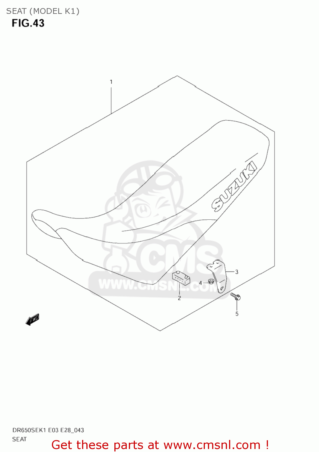 SEAT (MODEL K1) DR650SE 2001 (K1) USA (E03)