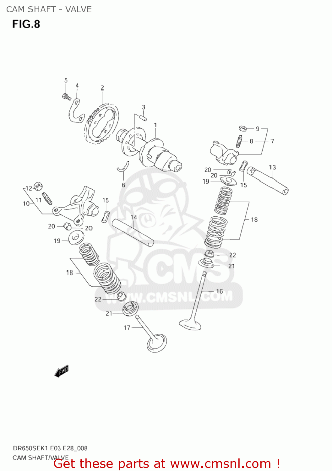 CAM SHAFT - VALVE DR650SE 2002 (K2) USA (E03)