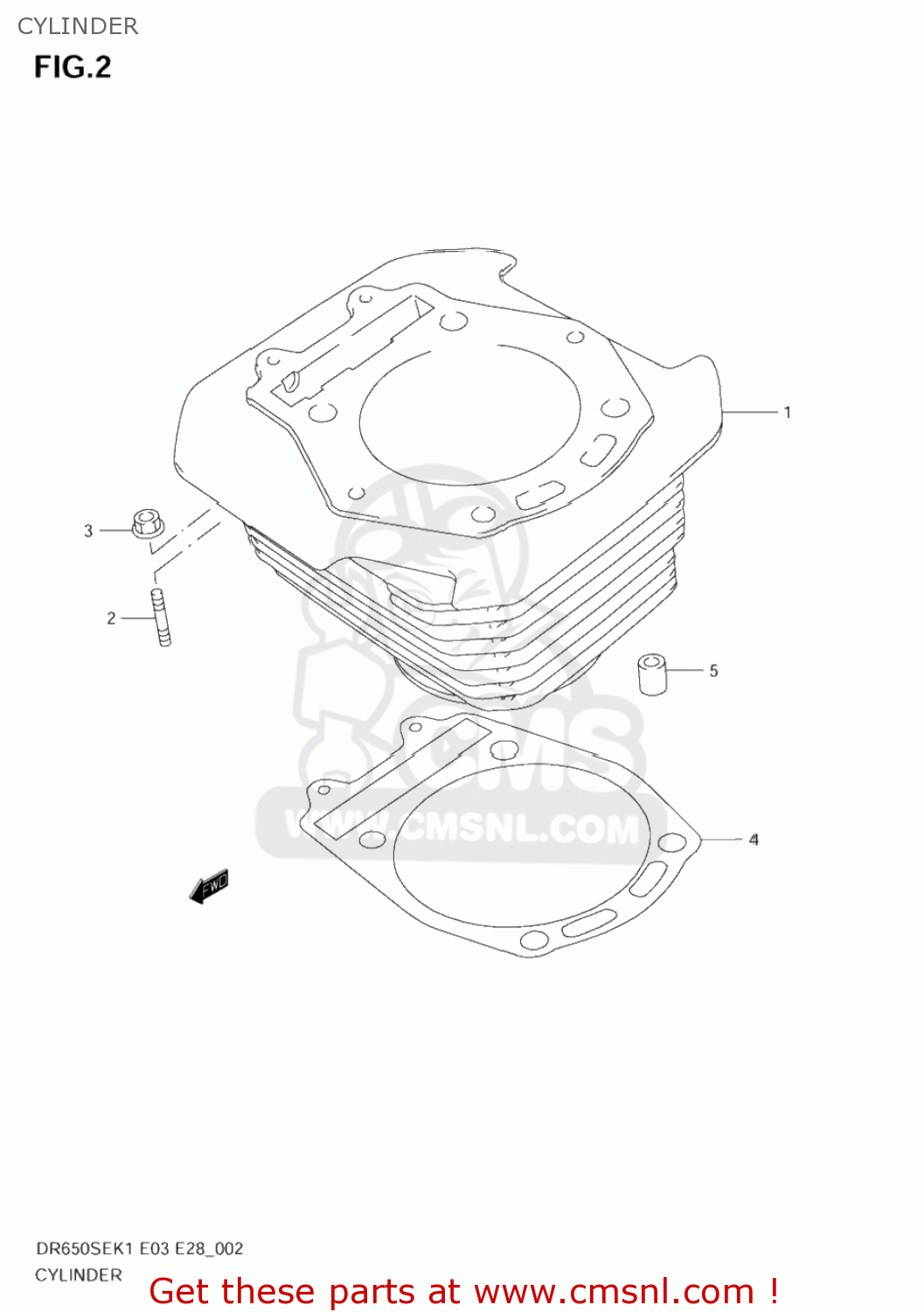 CYLINDER DR650SE 2002 (K2) USA (E03)