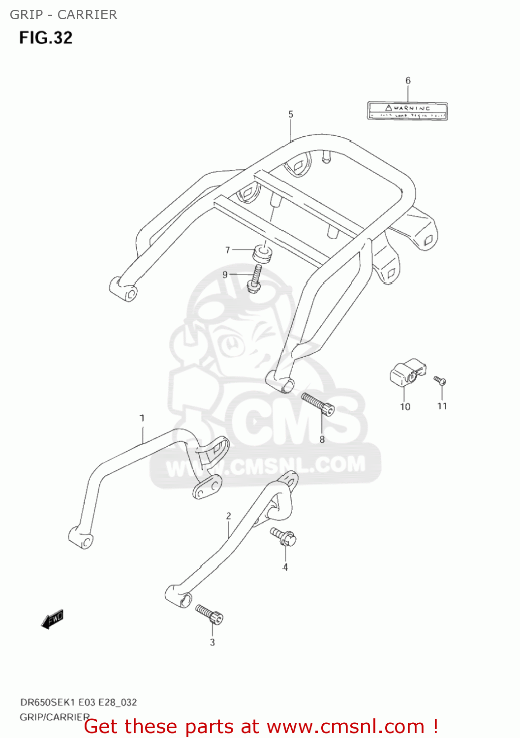 GRIP - CARRIER DR650SE 2002 (K2) USA (E03)