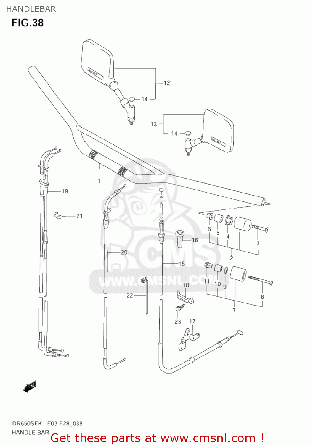 HANDLEBAR DR650SE 2002 (K2) USA (E03)