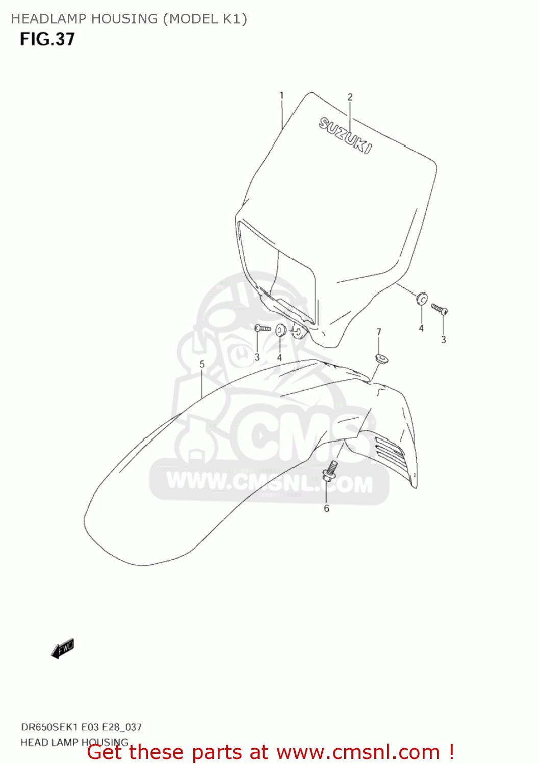 HEADLAMP HOUSING (MODEL K1) DR650SE 2002 (K2) USA (E03)