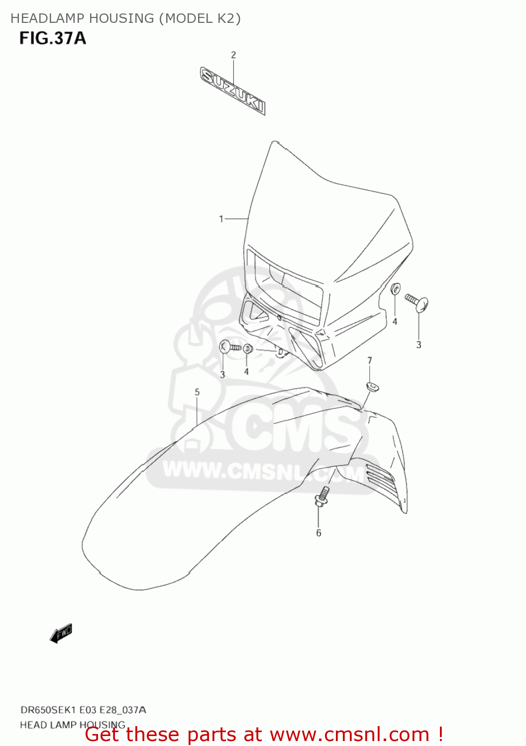 HEADLAMP HOUSING (MODEL K2) DR650SE 2002 (K2) USA (E03)