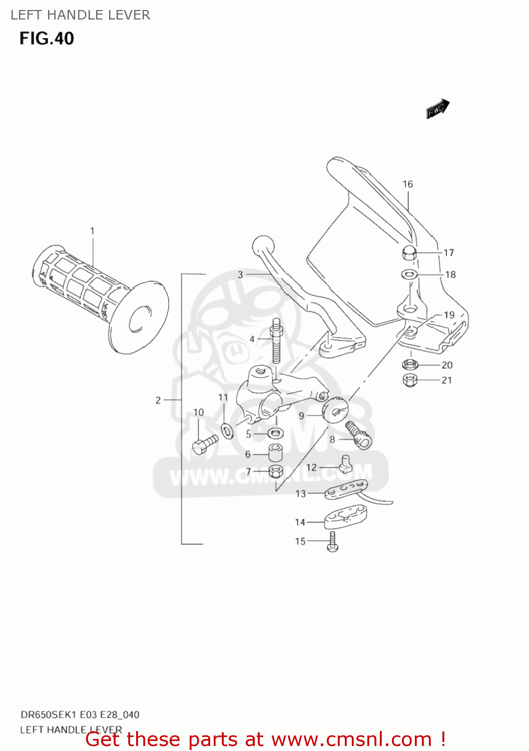 LEFT HANDLE LEVER DR650SE 2002 (K2) USA (E03)