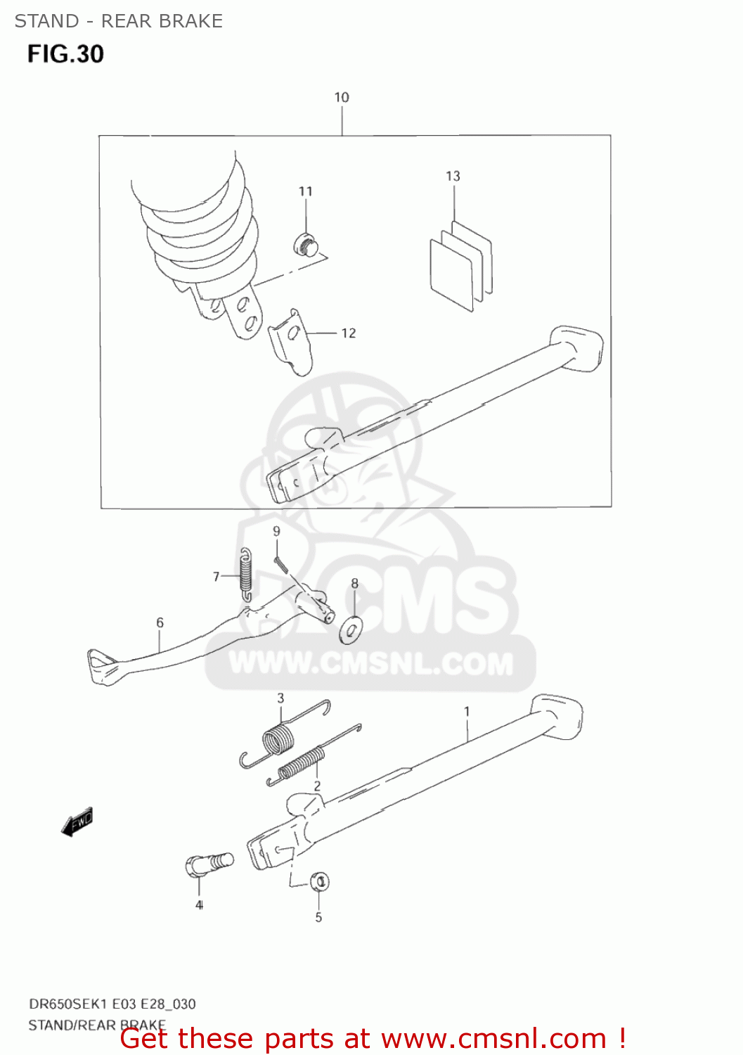 STAND - REAR BRAKE DR650SE 2002 (K2) USA (E03)