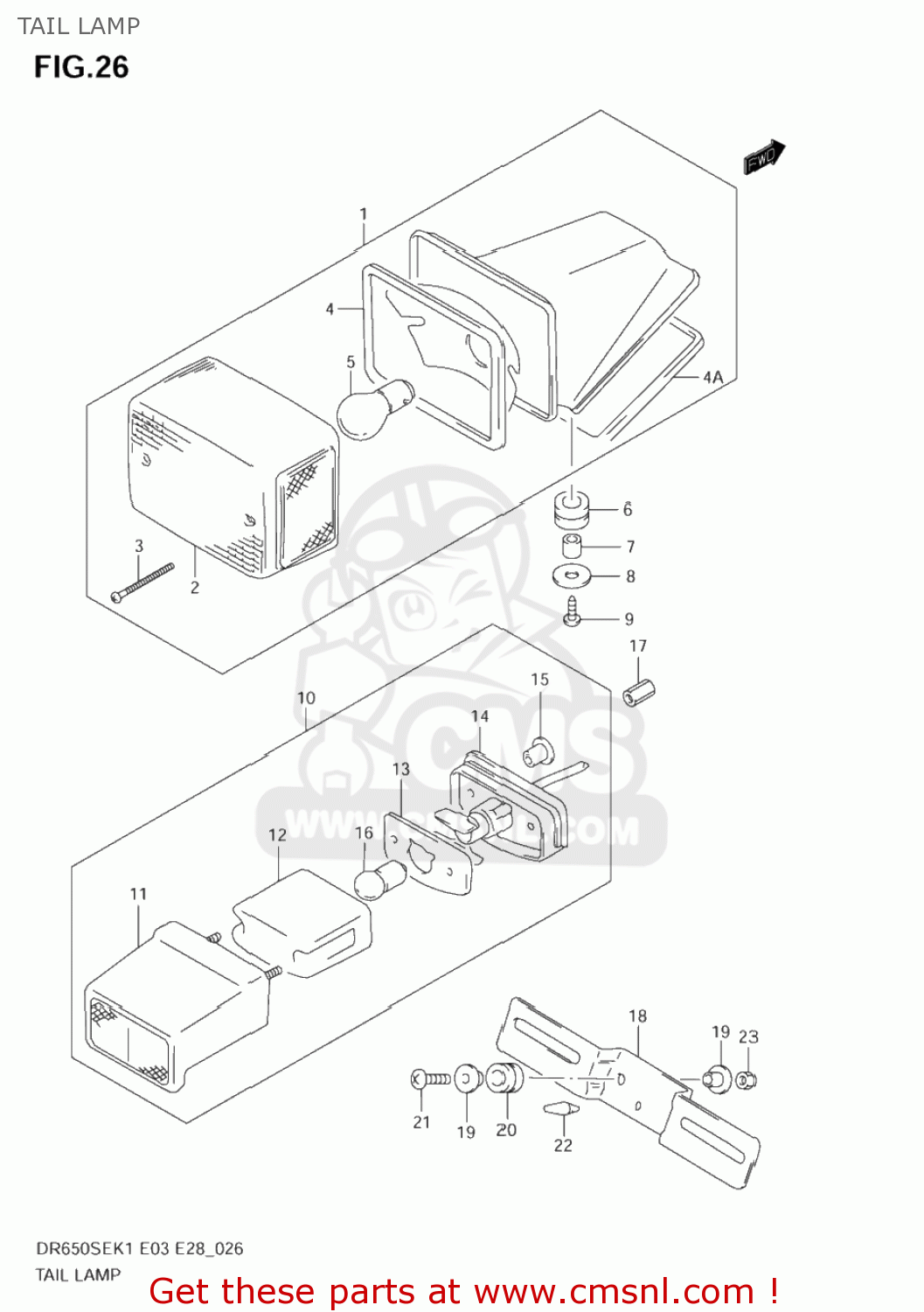 TAIL LAMP DR650SE 2002 (K2) USA (E03)