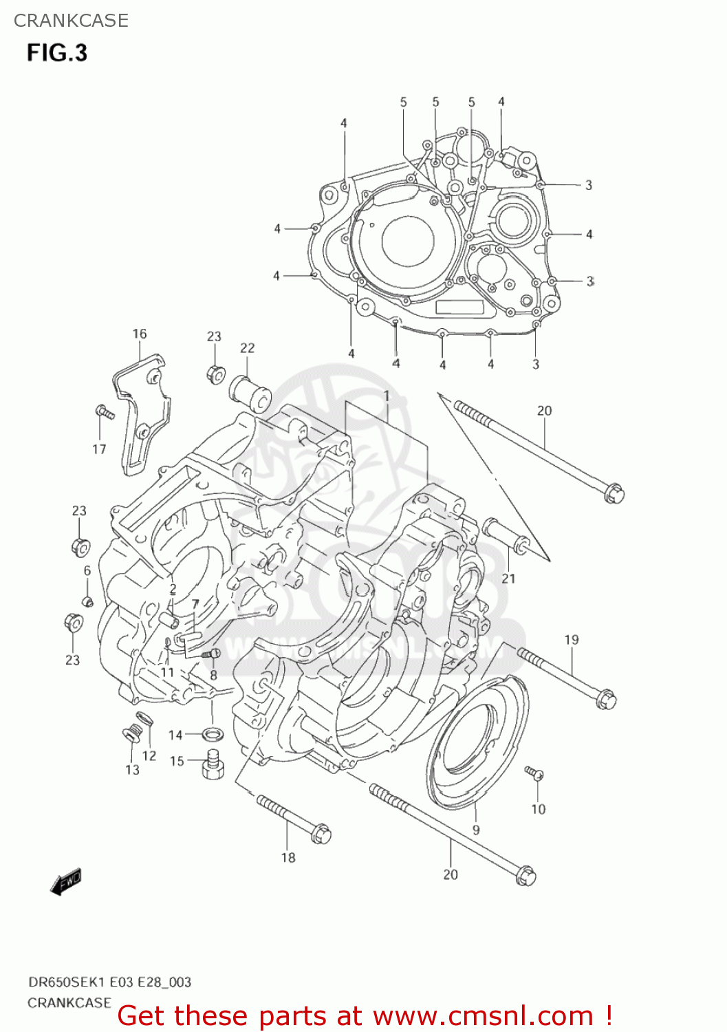 CRANKCASE DR650SE 2003 (K3) USA (E03)