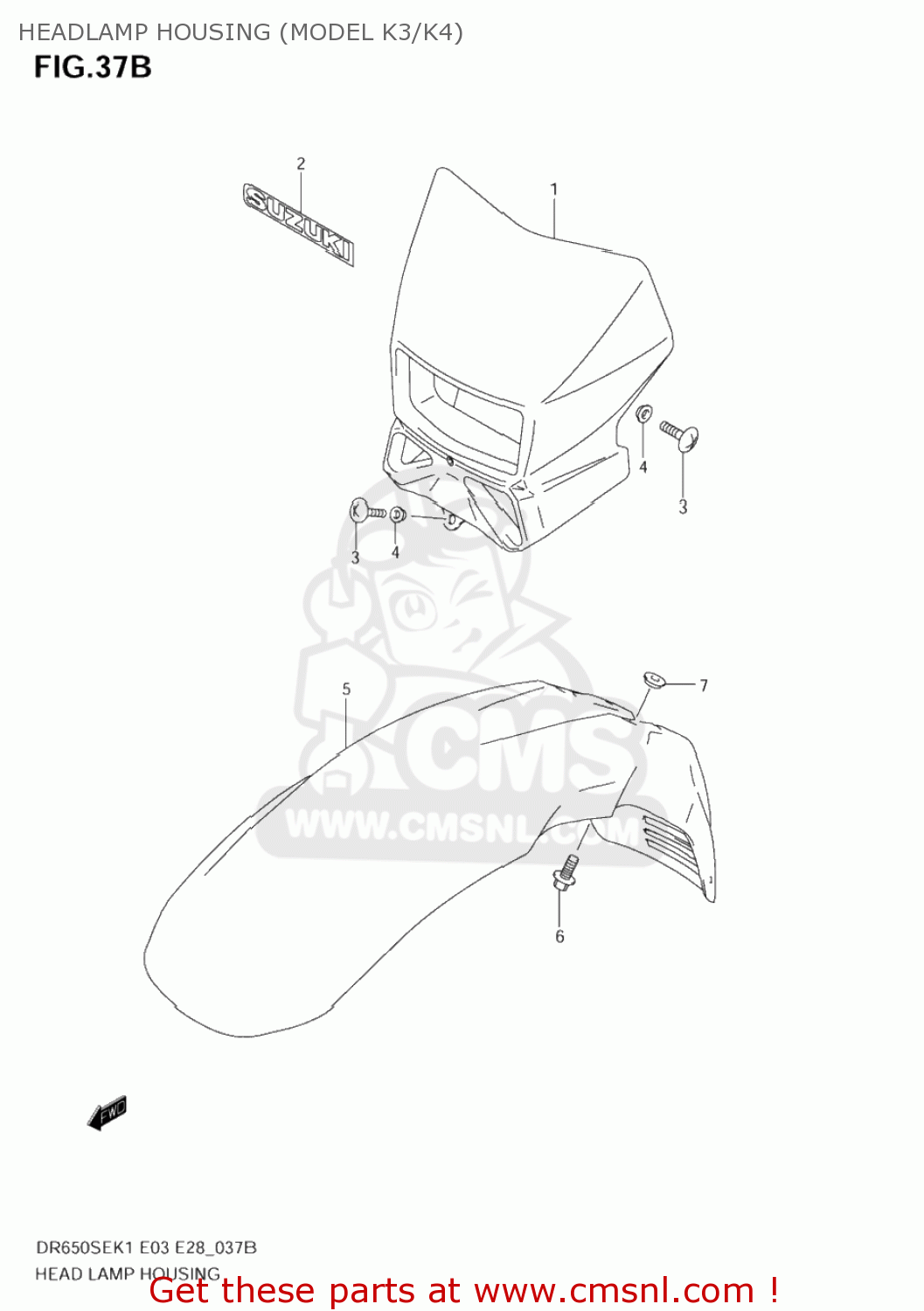 HEADLAMP HOUSING (MODEL K3/K4) DR650SE 2003 (K3) USA (E03)
