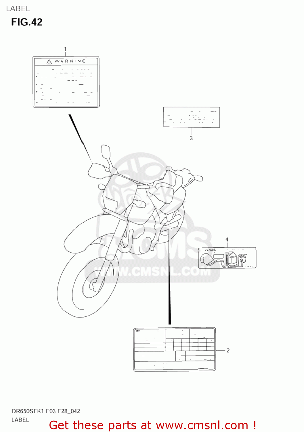 LABEL DR650SE 2003 (K3) USA (E03)