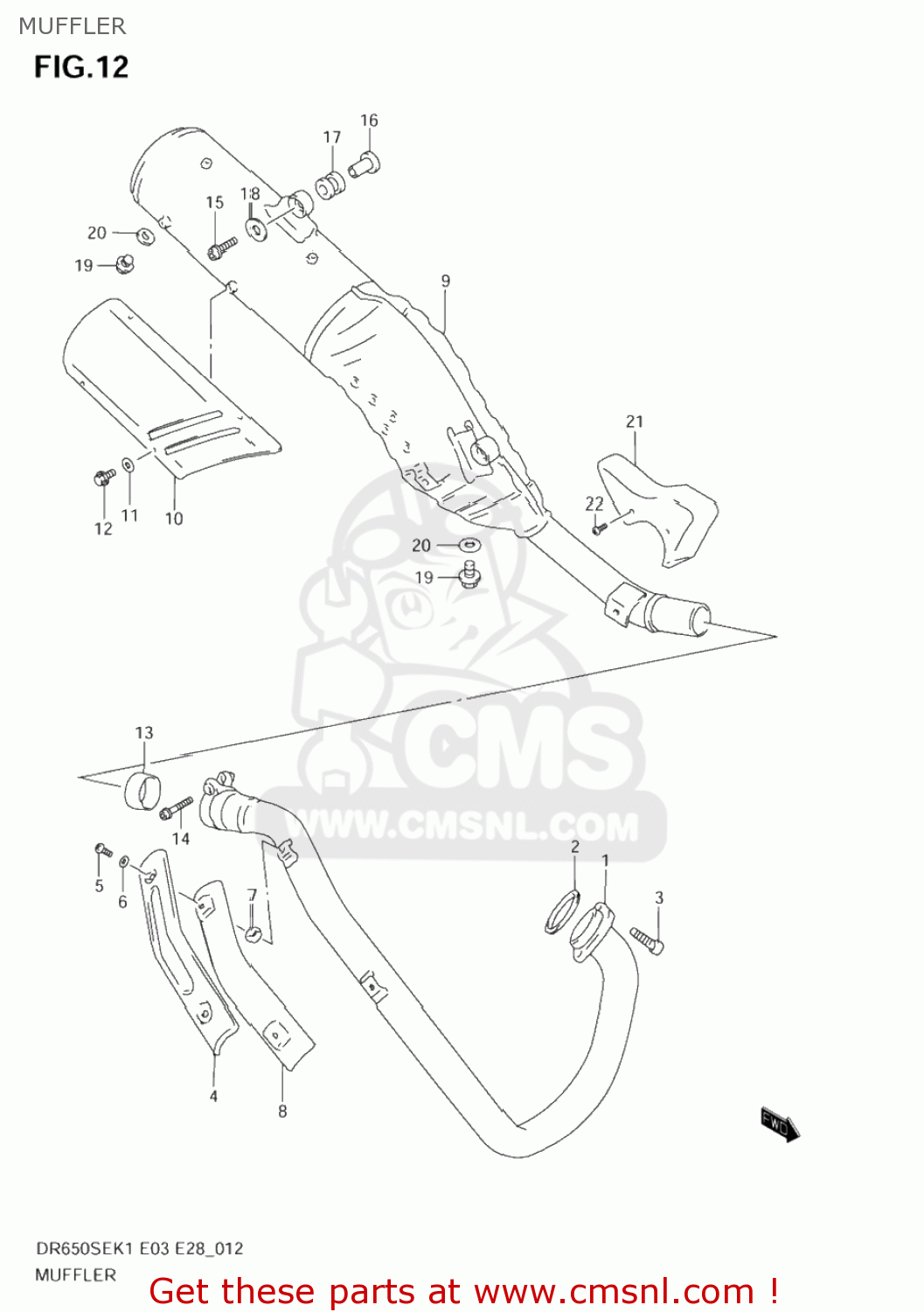 MUFFLER DR650SE 2003 (K3) USA (E03)