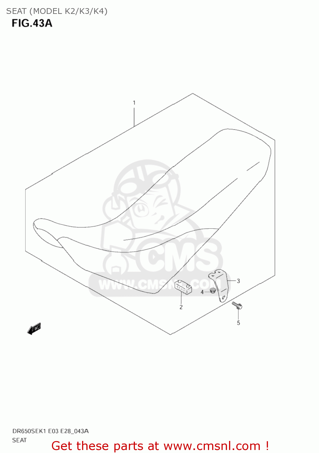 SEAT (MODEL K2/K3/K4) DR650SE 2003 (K3) USA (E03)