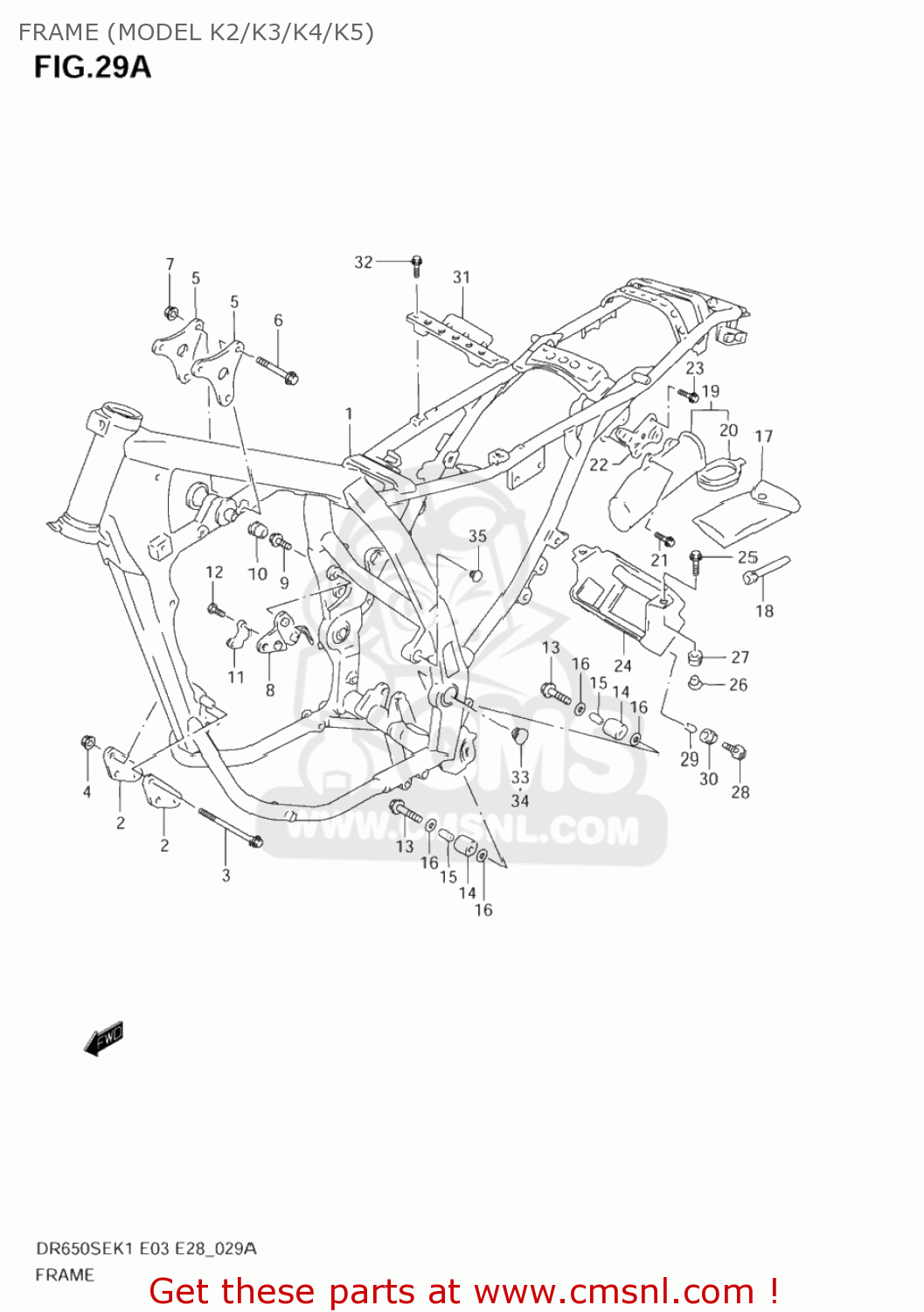 FRAME (MODEL K2/K3/K4/K5) DR650SE 2004 (K4) USA (E03)