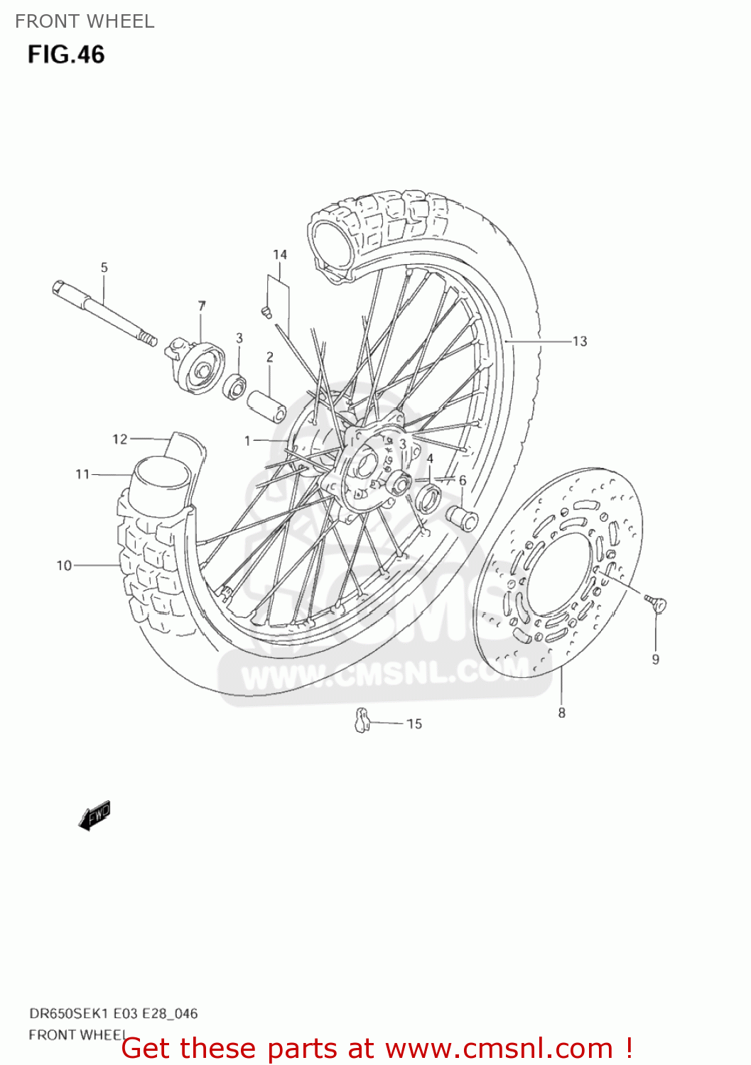 FRONT WHEEL DR650SE 2004 (K4) USA (E03)