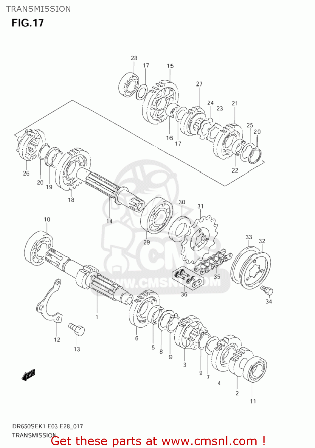 TRANSMISSION DR650SE 2004 (K4) USA (E03)