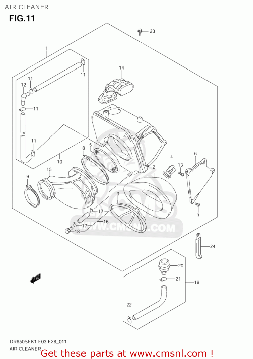 AIR CLEANER DR650SE 2005 (K5) USA (E03)