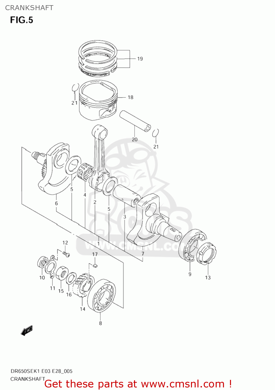 CRANKSHAFT DR650SE 2005 (K5) USA (E03)