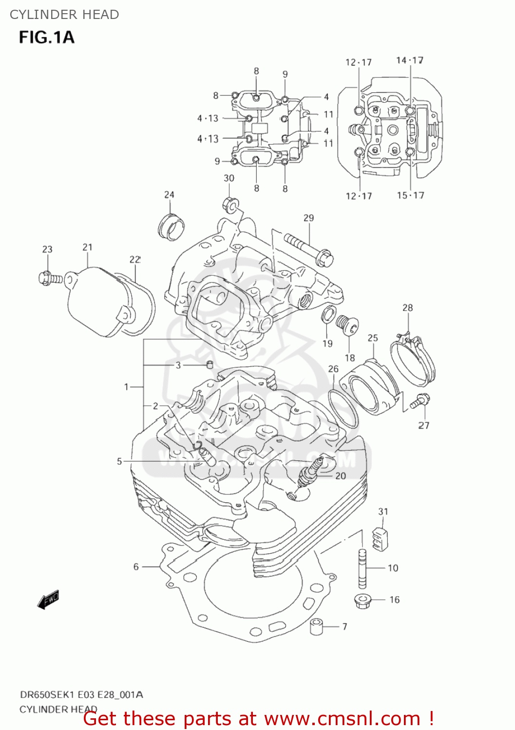 CYLINDER HEAD DR650SE 2005 (K5) USA (E03)