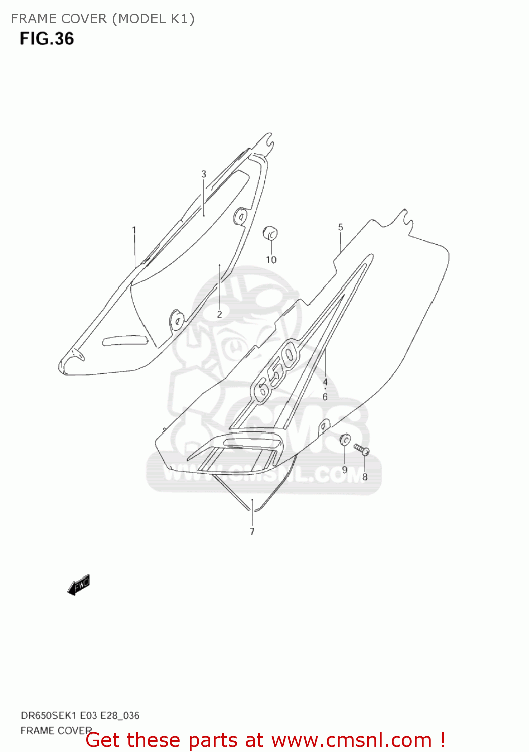FRAME COVER (MODEL K1) DR650SE 2005 (K5) USA (E03)